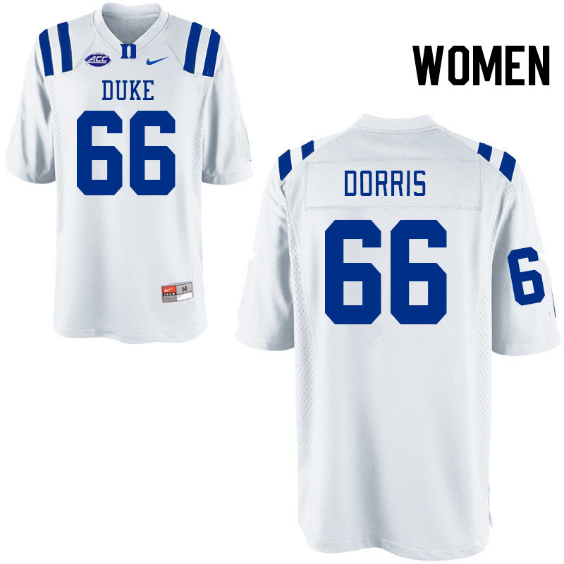Women #66 Caleb Dorris Duke Blue Devils College Football Jerseys Stitched Sale-White